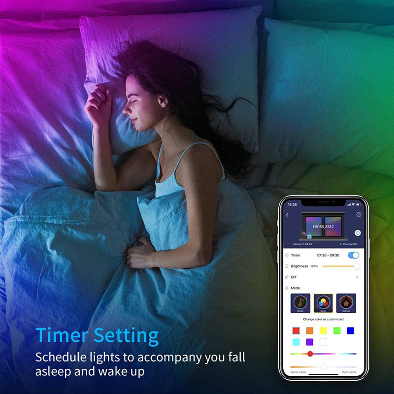 65.6ft Long LED Strip Color Changing Light Kit Smart Control 65.6ft Long LED Strip Color Changing Light Kit Smart Control